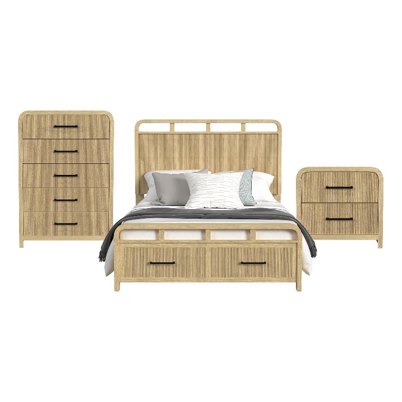 Picket House Furnishings Woodridge Full Storage 3PC Bedroom Set in Natural