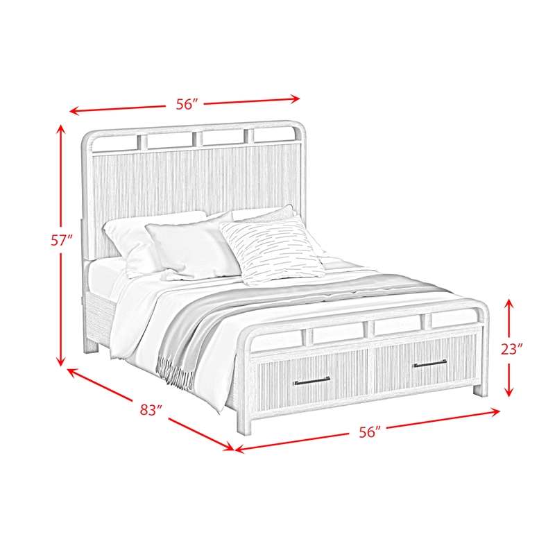 Picket House Furnishings Woodridge Full Storage 5PC Bedroom Set in Natural