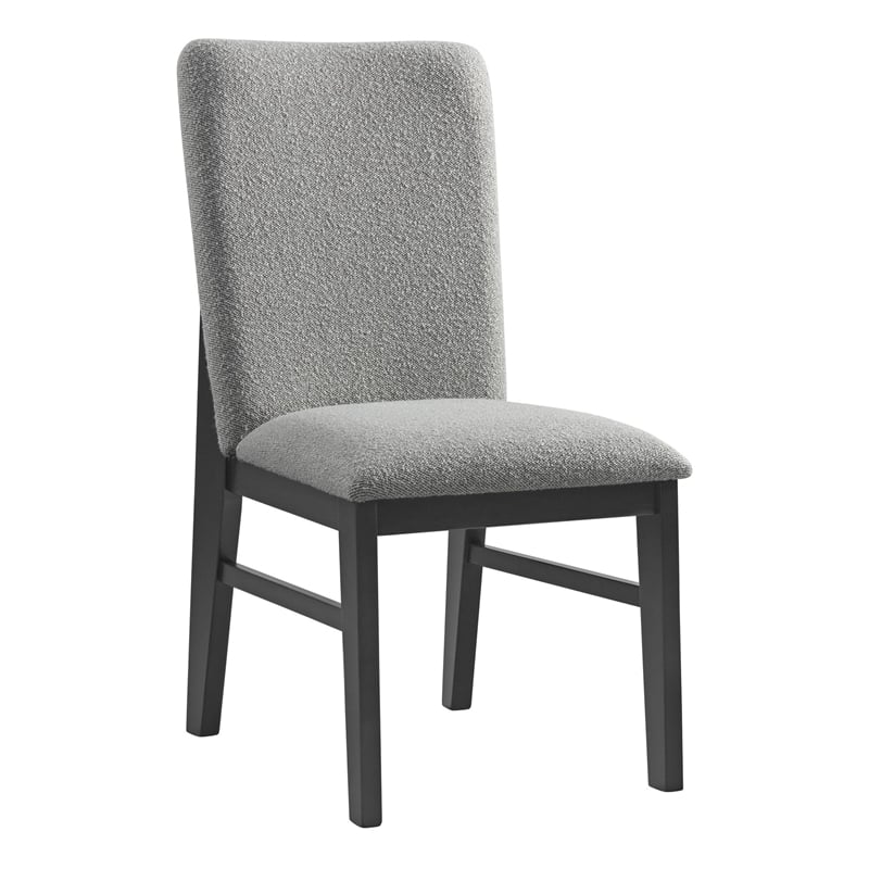 Picket House Furnishings Canal Side Chair Set with Gray Fabric in Black