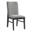 Picket House Furnishings Canal Side Chair Set with Gray Fabric in Black
