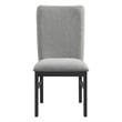 Picket House Furnishings Canal Side Chair Set with Gray Fabric in Black