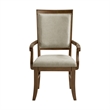 Picket House Furnishings Stark Dining Arm Chair Set with Gray Fabric in Cherry