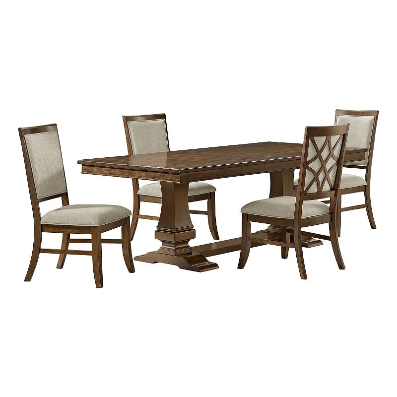 Picket House Furnishings Stark 5PC Standard Height Dining Set in Cherry