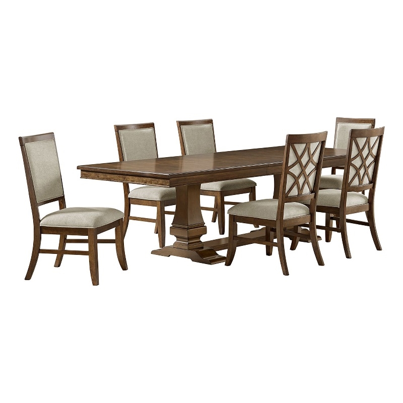 Picket House Furnishings Stark 7PC Standard Height Dining Set in Cherry