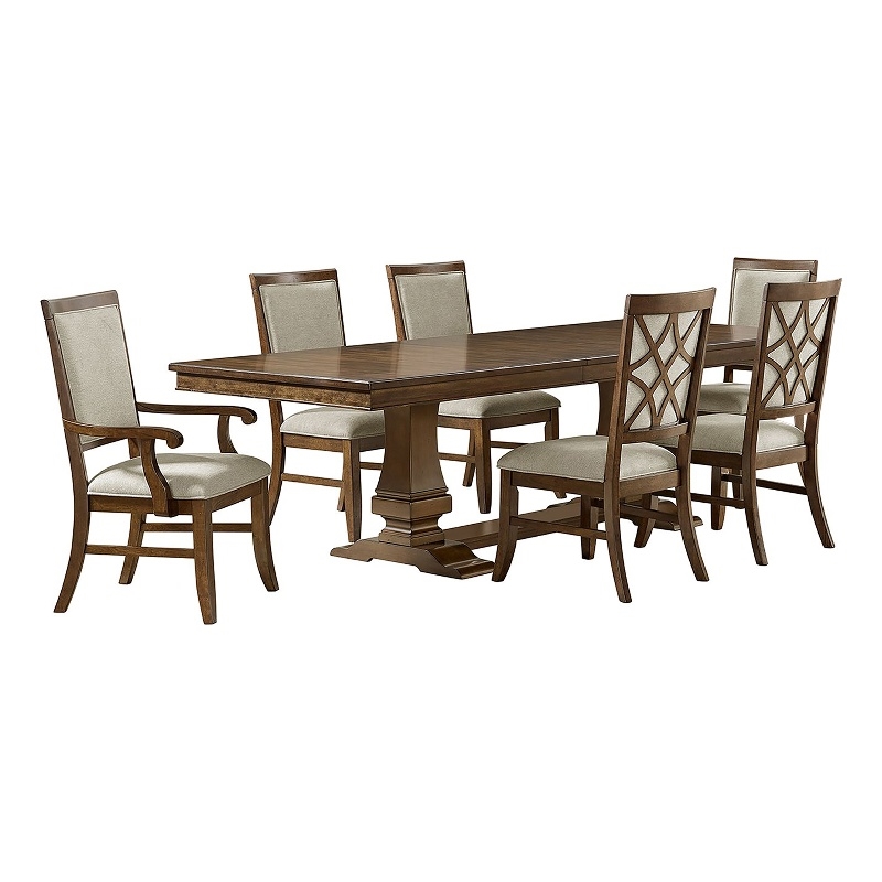Picket House Furnishings Stark 7PC Standard Height Dining Set in Cherry