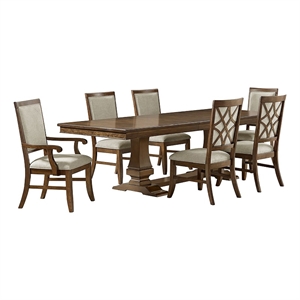 Picket House Furnishings Stark 7PC Standard Height Dining Set in Cherry