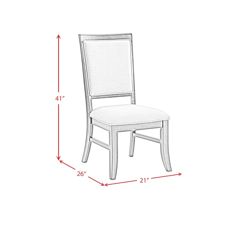 Picket House Furnishings Stark Dining Side Chair Set with Gray Fabric in Cherry