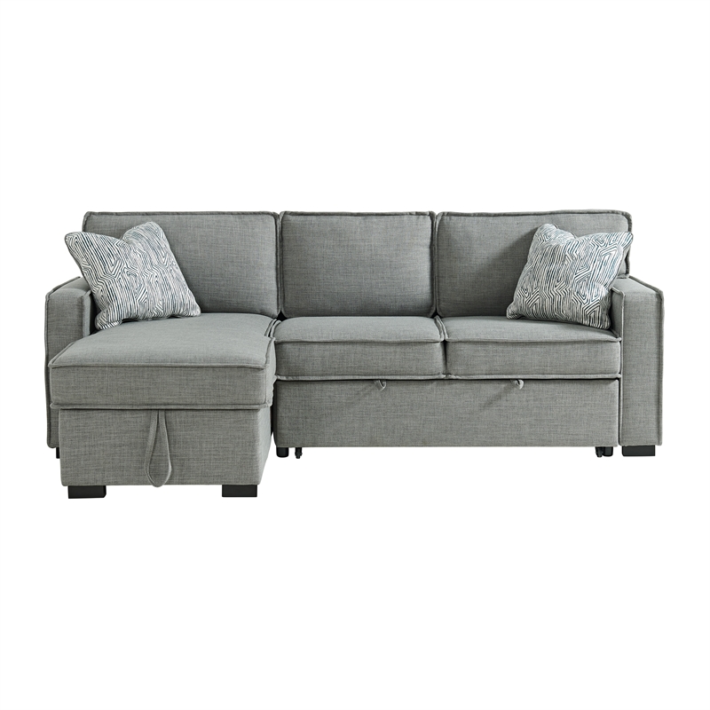 Picket House Furnishings Parque Sectional Sleeper Chofa with Pull Bed in Steel