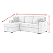 Picket House Furnishings Parque Sectional Sleeper Chofa with Pull Bed in Steel