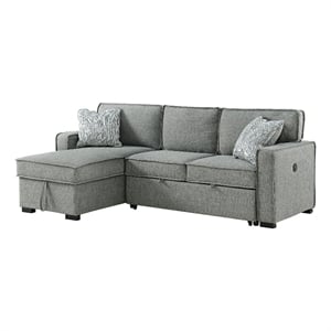 Picket House Furnishings Parque Sectional Sleeper Chofa with Pull Bed in Steel