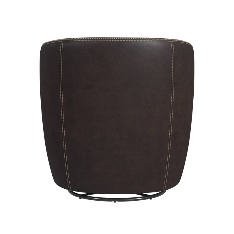 Picket House Furnishings Zenith Swivel Chair in Pebble Brown