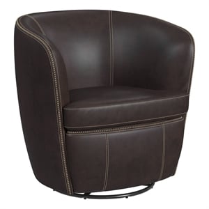Picket House Furnishings Zenith Swivel Chair in Pebble Brown