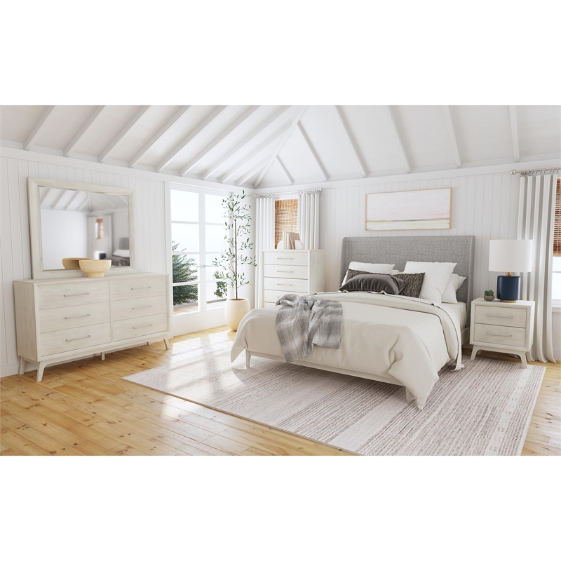 Picket House Furnishings Clare Full 3PC Bedroom Set with Grey Fabric in Almond