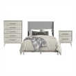 Picket House Furnishings Clare Queen 3PC Bedroom Set with Grey Fabric in Almond