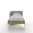 Picket House Furnishings Juniper Twin UPH Corner Bed with LED and USB in Grey