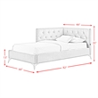 Picket House Furnishings Juniper Twin UPH Corner Bed with LED and USB in Grey