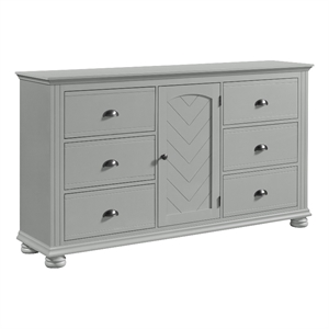 picket house furnishings conaughey 6-drawer dresser in grey