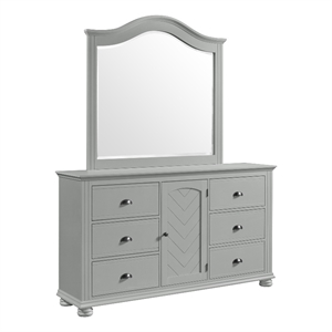 picket house furnishings conaughey dresser and mirror set in grey