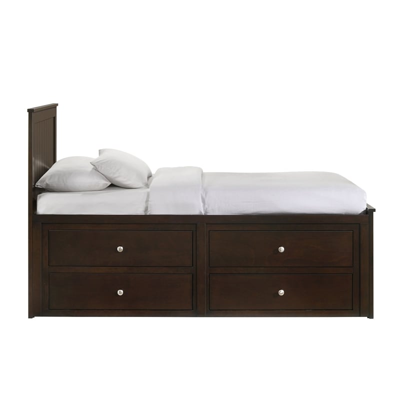 Picket House Furnishings Santino Twin Captains Bed in Espresso