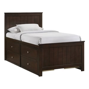 Picket House Furnishings Santino Twin Captains Bed in Espresso