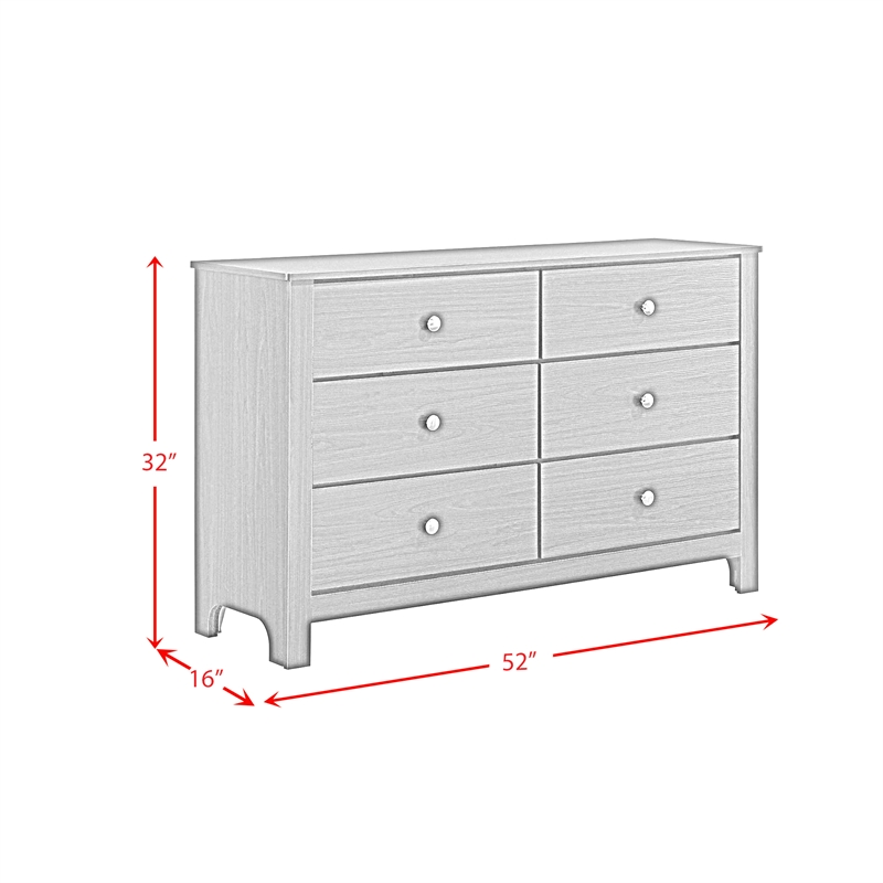 Picket House Furnishings Santino 6-Drawer Dresser in Espresso