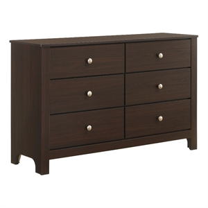 picket house furnishings santino 6-drawer dresser in espresso