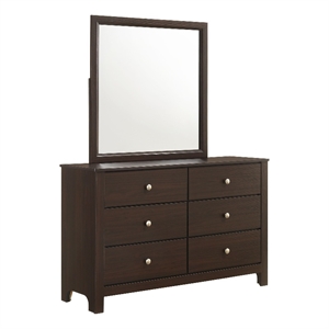 picket house furnishings santino dresser and mirror set in espresso