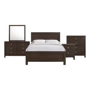 Picket House Furnishings Santino Full Panel 5PC Bedroom Set in Espresso