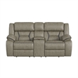 Picket House Furnishings Kaoru Motion Loveseat with Console in Corral Gray