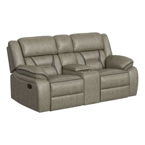 Picket House Furnishings Kaoru Motion Loveseat with Console in Corral Gray