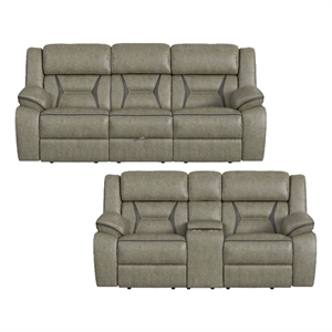 picket house furnishings kaoru 2pc living room set - corral grey