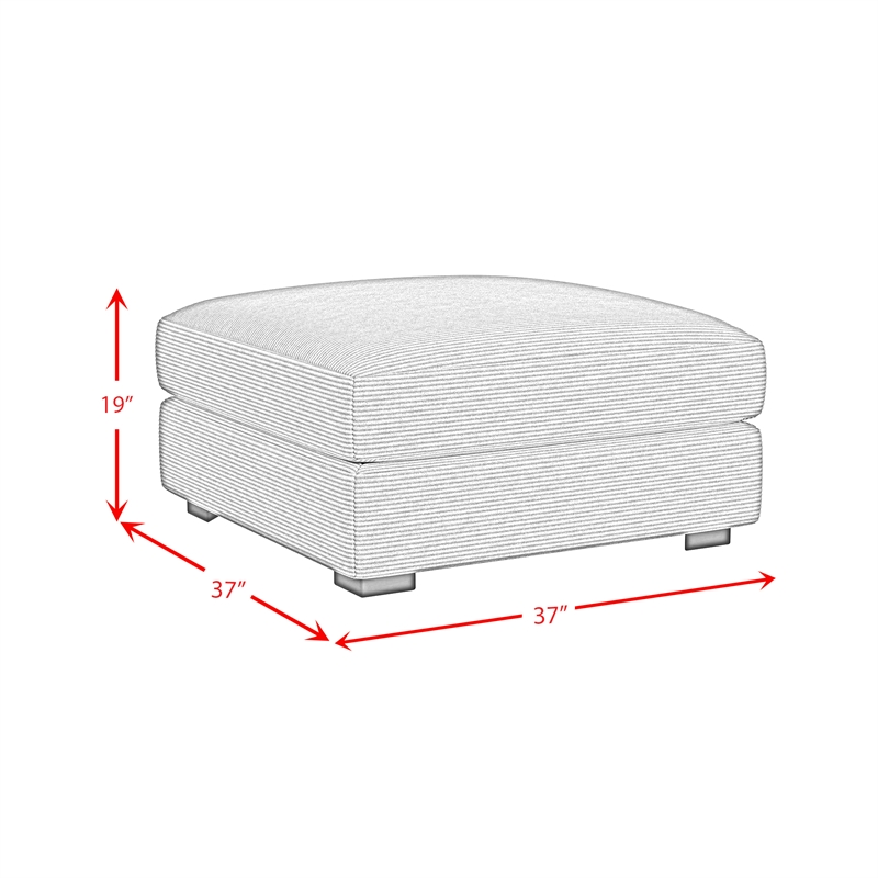 Picket House Furnishings Mesa Modular Ottoman in Steno Beige