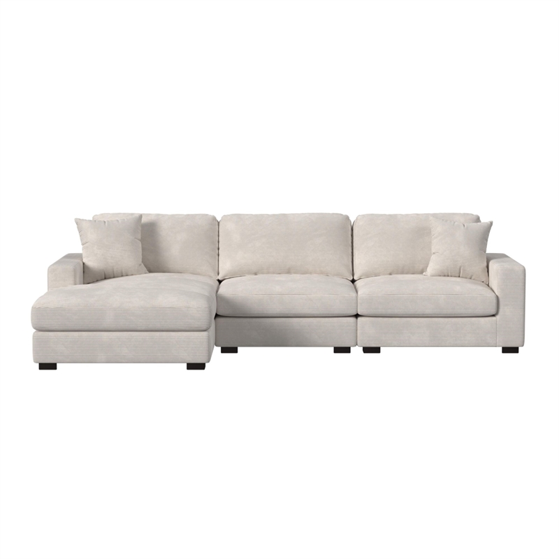 Picket House Furnishings Mesa Modular 3PC Sectional Set with LHF Chaise - Beige
