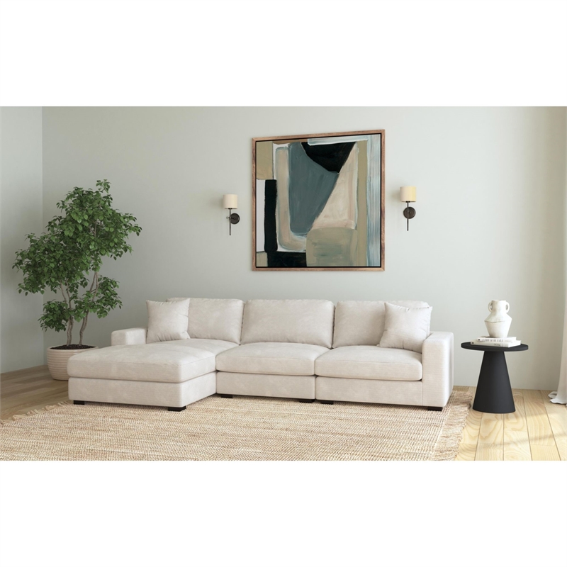 Picket House Furnishings Mesa Modular 3PC Sectional Set with LHF Chaise - Beige