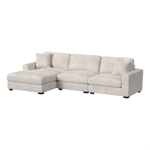 picket house furnishings mesa modular 3pc sectional set with lhf chaise - beige