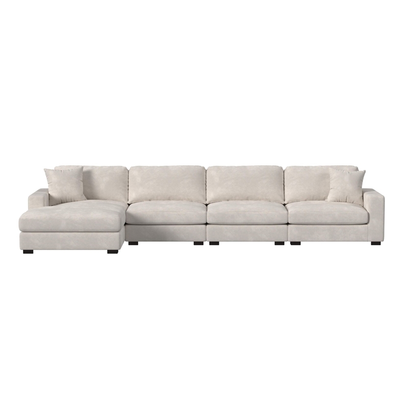 Picket House Furnishings Mesa Modular 4PC Sectional Set with LHF Chaise - Beige