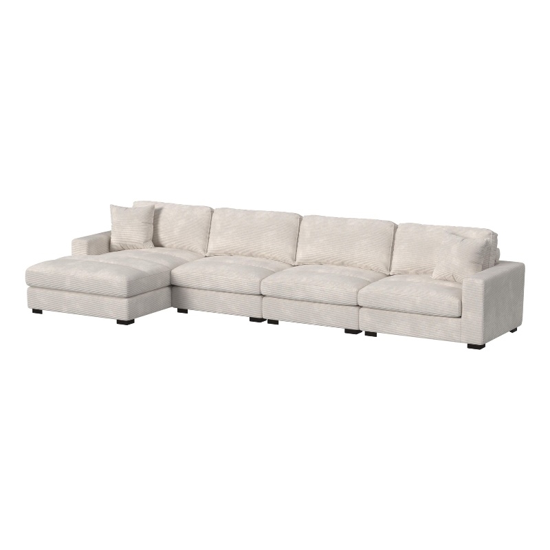 Picket House Furnishings Mesa Modular 4PC Sectional Set with LHF Chaise - Beige