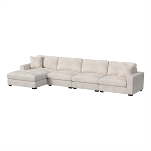 picket house furnishings mesa modular 4pc sectional set with lhf chaise - beige