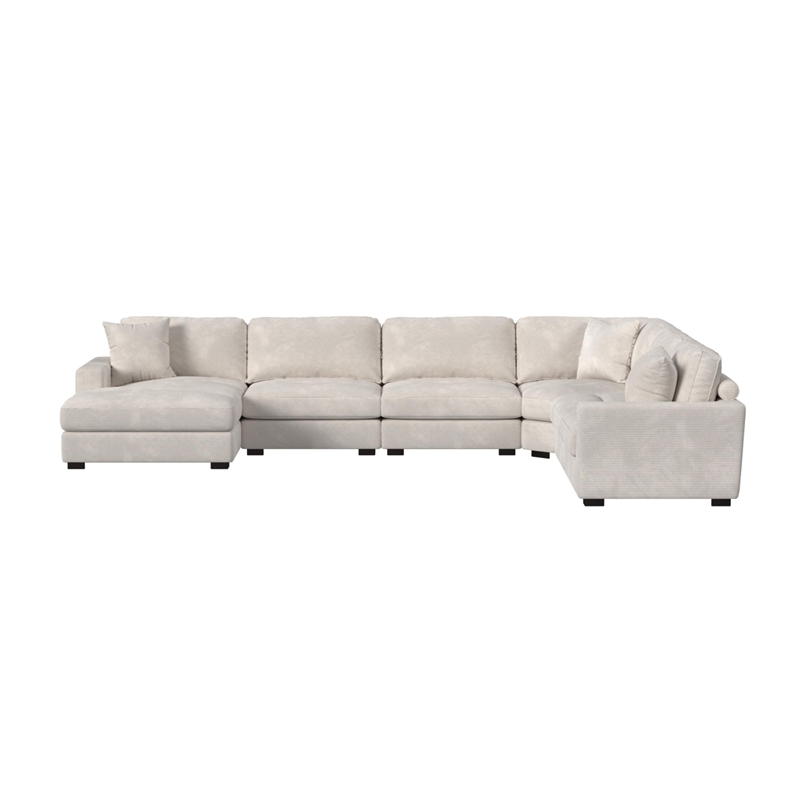 Picket House Furnishings Mesa Modular 6PC Sectional Set with LHF Chaise - Beige