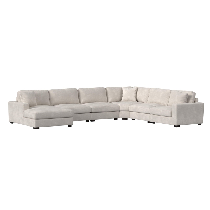 Picket House Furnishings Mesa Modular 7PC Sectional Set with LHF Chaise - Beige