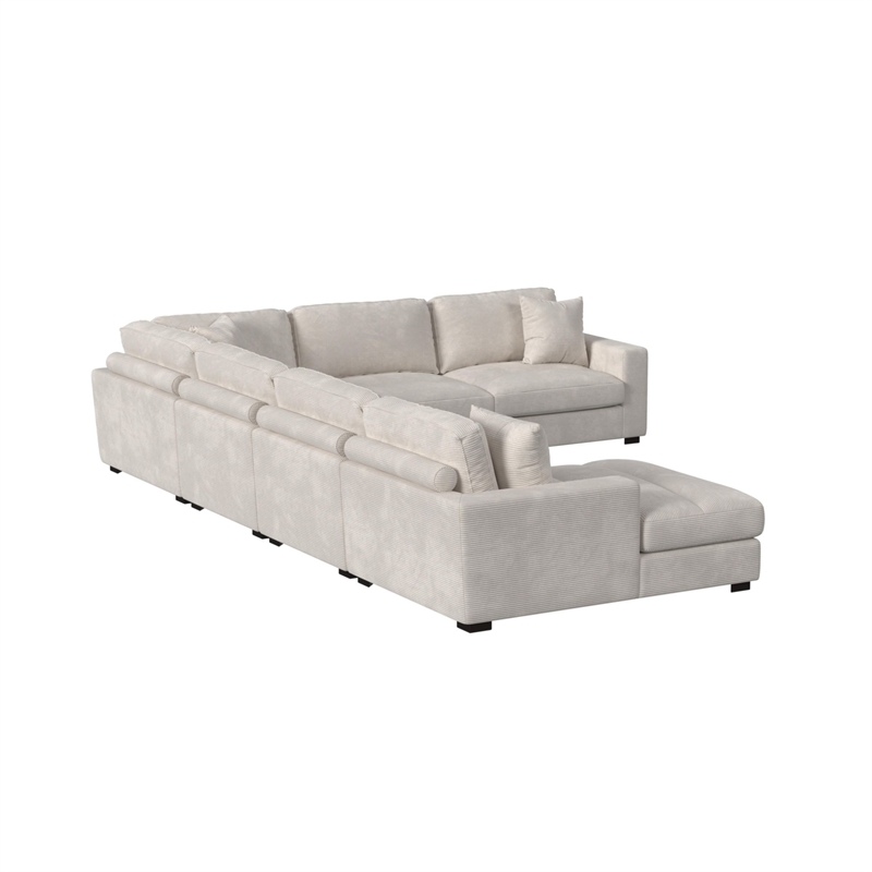 Picket House Furnishings Mesa Modular 7PC Sectional Set with LHF Chaise - Beige