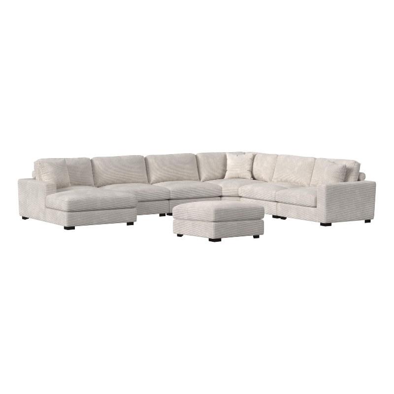 Picket House Furnishings Mesa Modular 7PC Sectional Set with LHF Chaise - Beige