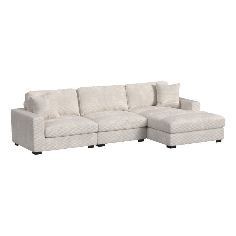 Picket House Furnishings Mesa Modular 3PC Sectional Set with RHF Chaise - Beige