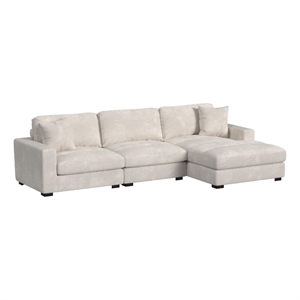 Picket House Furnishings Mesa Modular 3PC Sectional Set with RHF Chaise - Beige