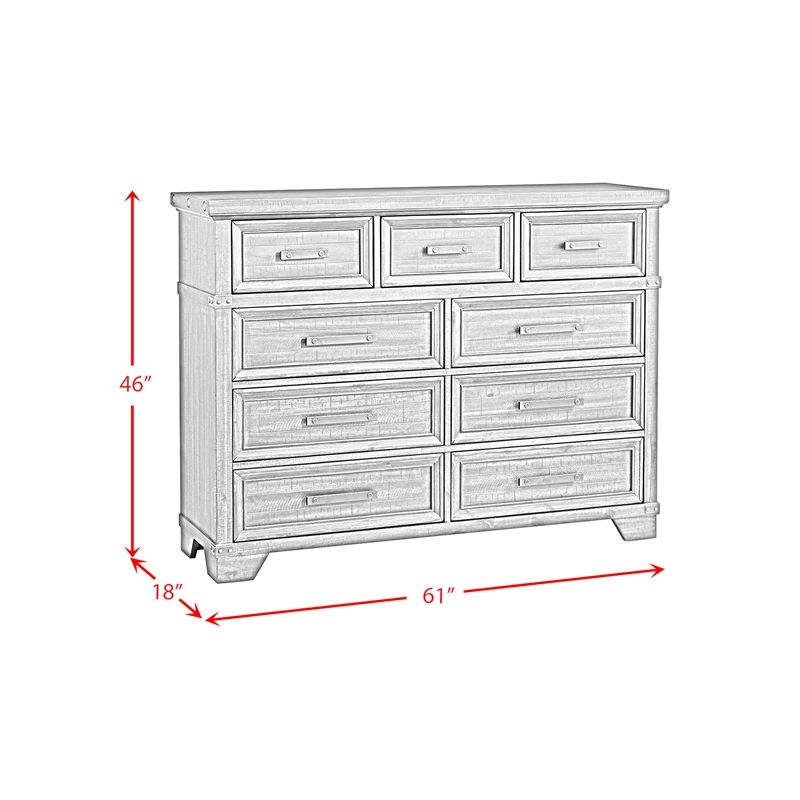 Picket House Furnishings Canyon Ridge 9-Drawer Dresser in Charcoal