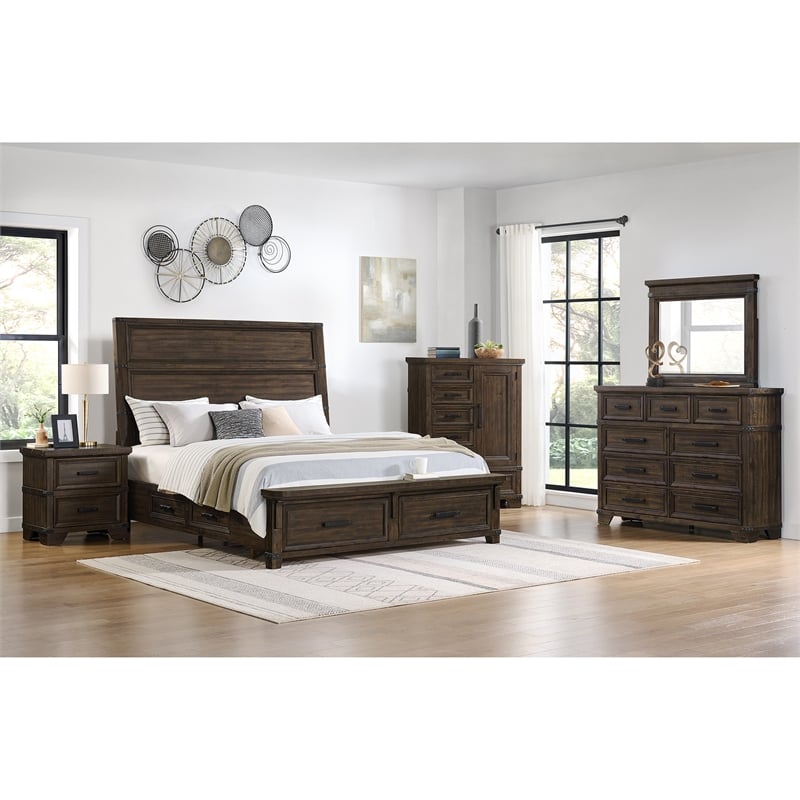 Picket House Furnishings Canyon Ridge Dresser and Mirror Set in Charcoal