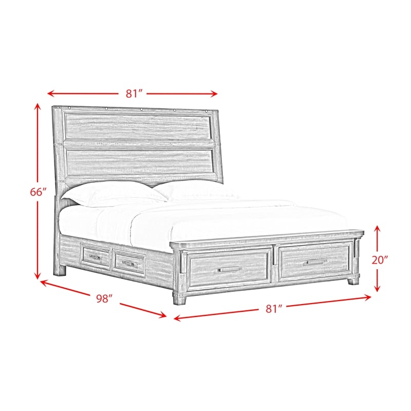 Picket House Furnishings Canyon Ridge King Storage Bed in Charcoal