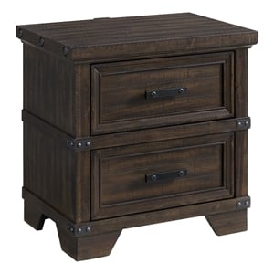 Picket House Furnishings Canyon Ridge 2-Drawer Nightstand with USB in Charcoal