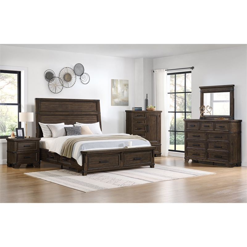 Picket House Furnishings Canyon Ridge  Queen Storage Bed in Charcoal