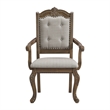 Picket House Furnishings Denali Dining Arm Chair Set with Beige Fabric in Walnut